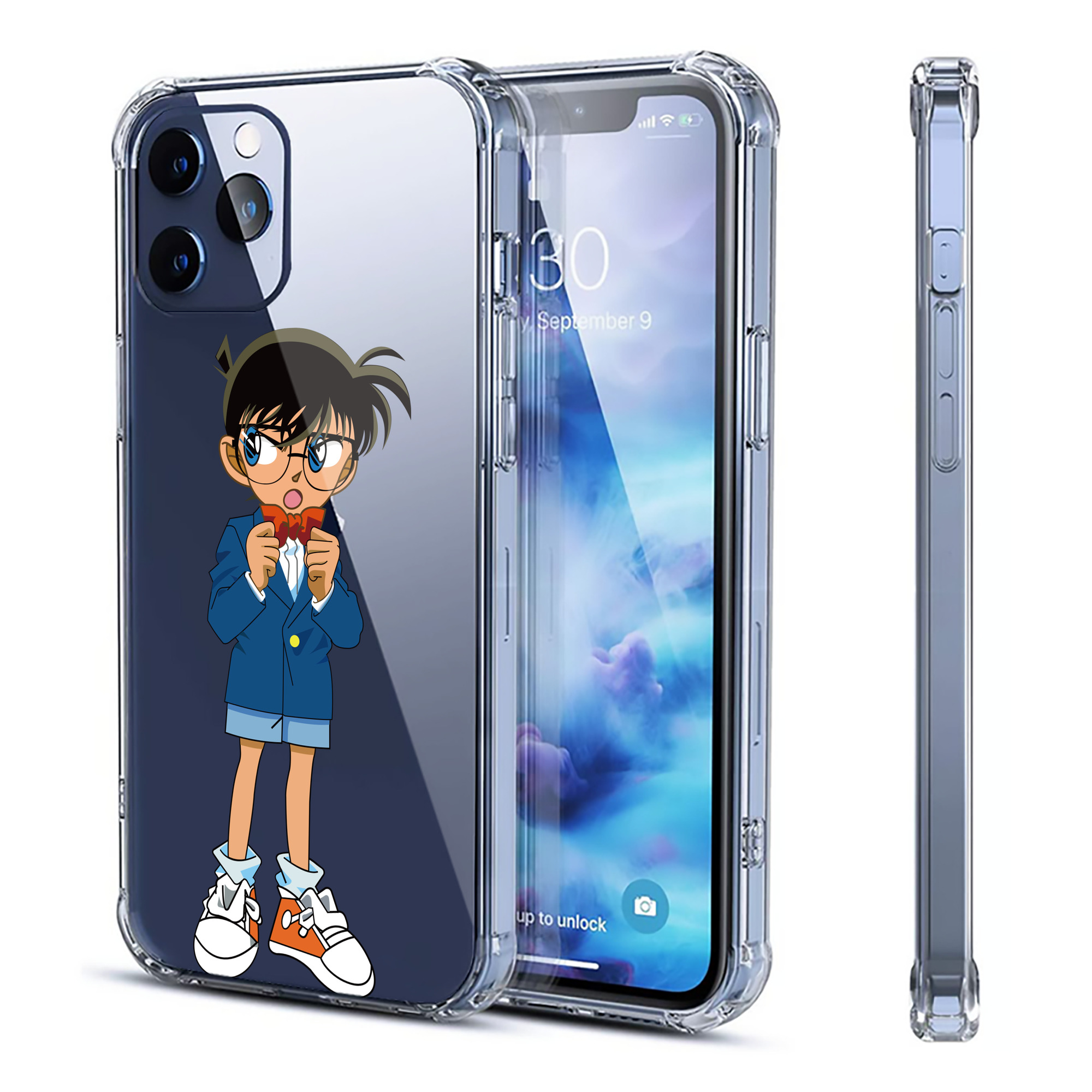 （画像用） 名探偵コナン 江戸川 コナン Detective Conan Conan Edogawa 【iPhone 12シリーズ対応】透明スマホケース（クリアソフトケース）